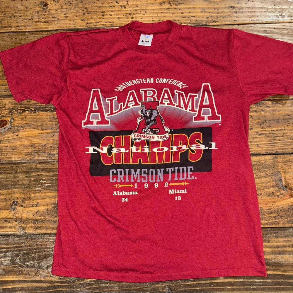 1992 Vintage University of Alabama Crimson Tide National Champs T-Shirt Medium